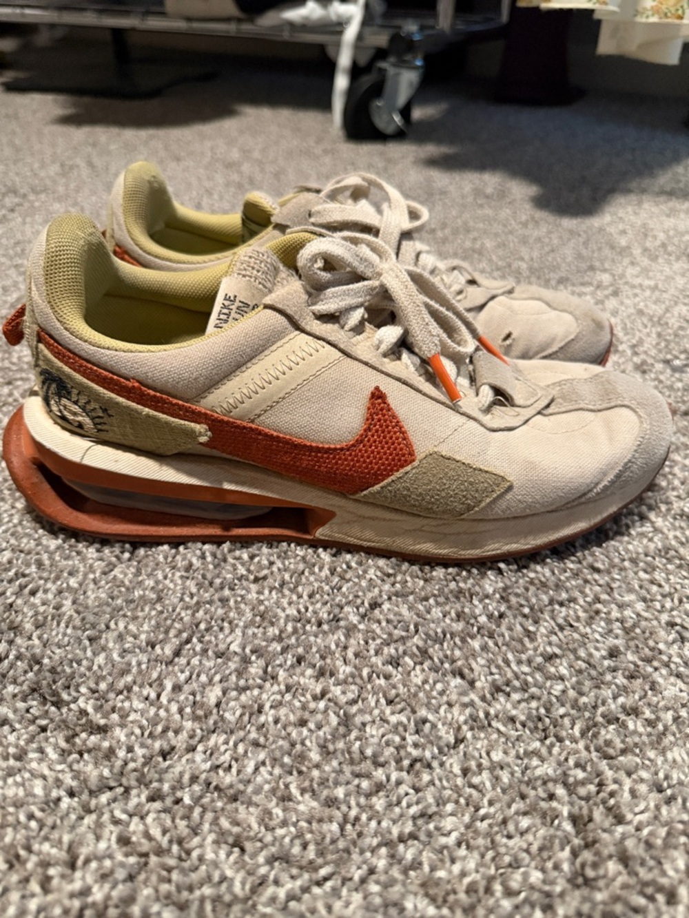 Nike Beige & Orange Retro Runner Sneakers